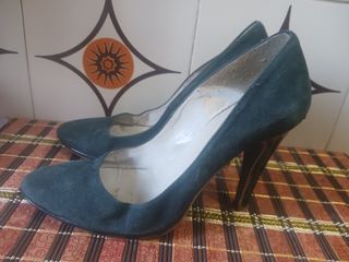 Scarpe verde in vera pelle