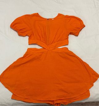 Vestido corto naranja - 2 piezas
