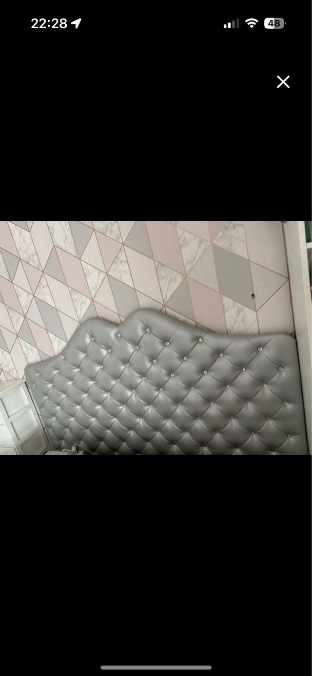 Cabecero cama plata | Piel sintética