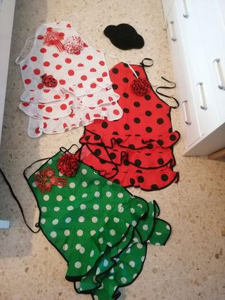 Disfraz flamenca mujer y hombre: Rojo, Verde lunar