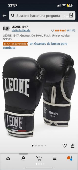 Guantes boxeo Leone 8 oz + Flash 8 oz