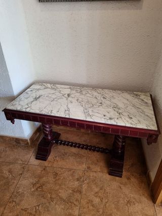 Mesa centro mármol-madera 
