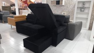 SUPER OFERTA SOFA CHESLONG NEGRO