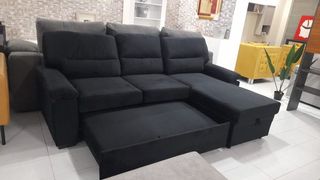 SUPER OFERTA SOFA CHESLONG NEGRO