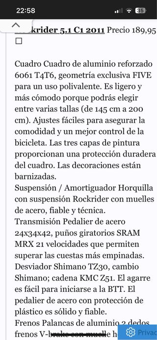 Bicicleta Rockrider 21" montaña