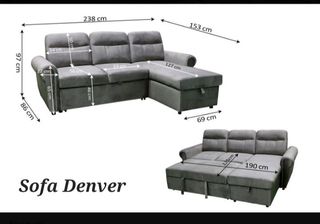SUPER PRECIO SOFA CHESLONG DENVER TERCIOPELO