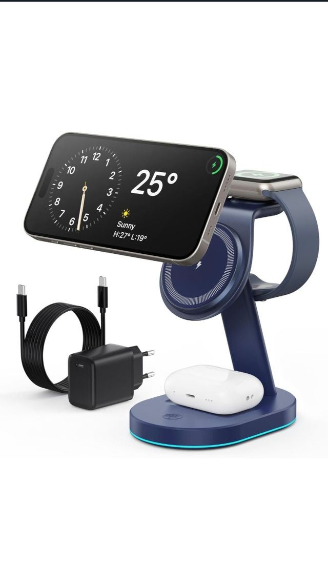 Estación carga inalámbrica 3-en-1