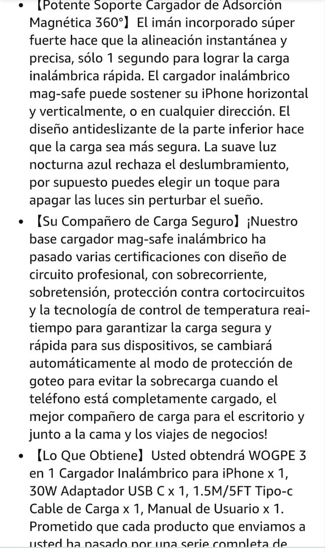 Estación carga inalámbrica 3-en-1