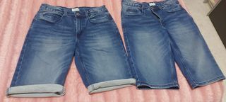 2 Shorts vaqueros azul - niño 12 años.