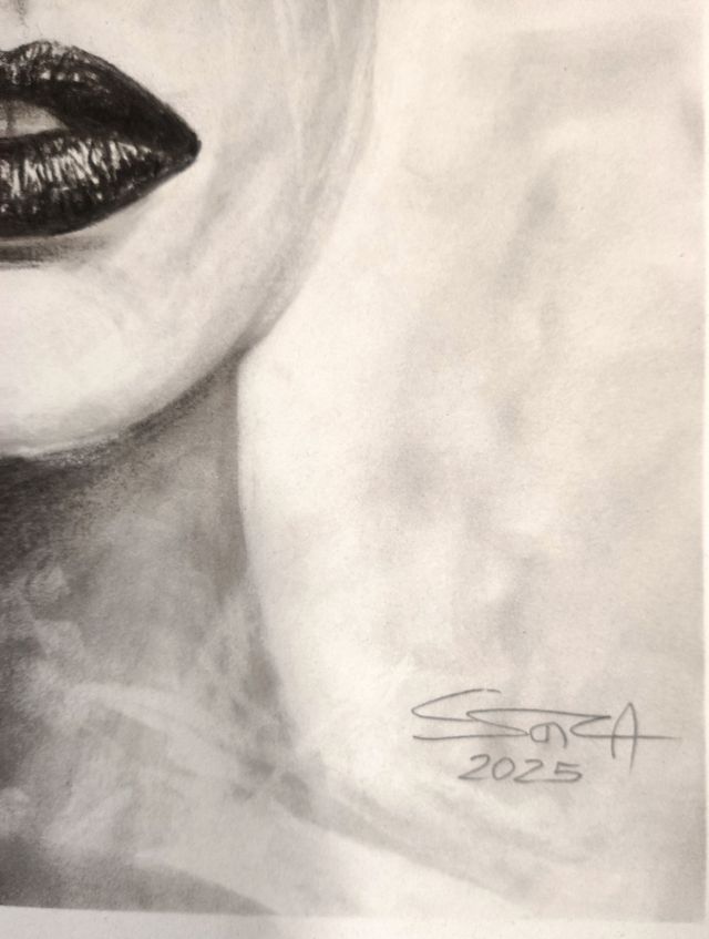 Lámina carboncillo - Dibujo mujer. decoracion