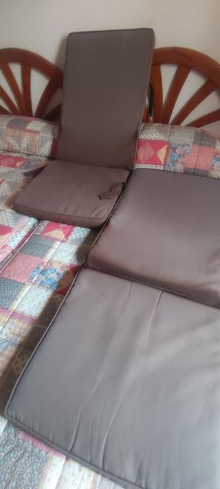 Lote 2 cojines para sillas tumbonas terraza jardín