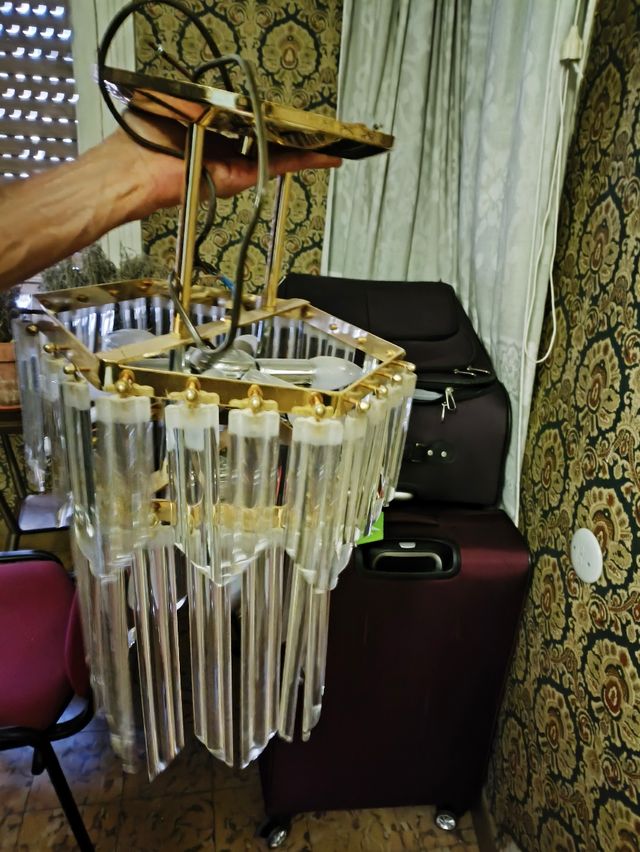 Lampara Cristal Dorada