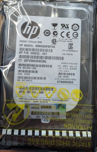 Disco duro HP SAS 500 GB 7200rpm 2.5"