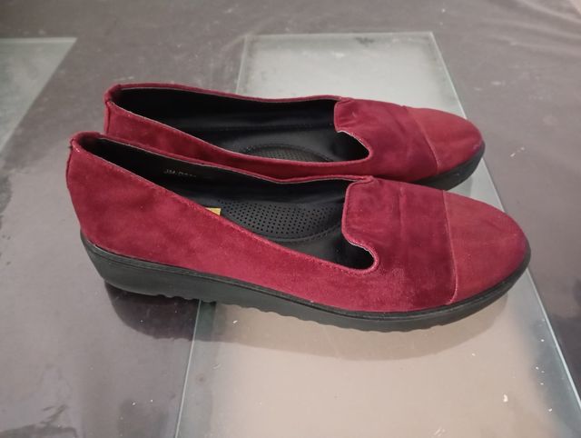 Zapatos mujer tacón bajo rojos