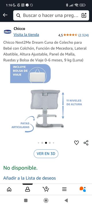 Cuna colecho Chicco Next2Me Dream