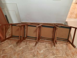 4 sillas madera - verde