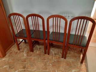 4 sillas madera - verde