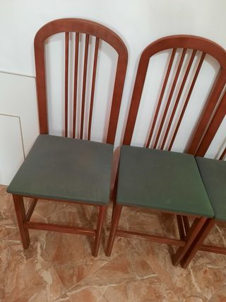 4 sillas madera - verde