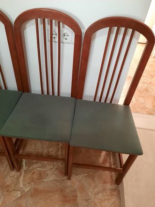 4 sillas madera - verde