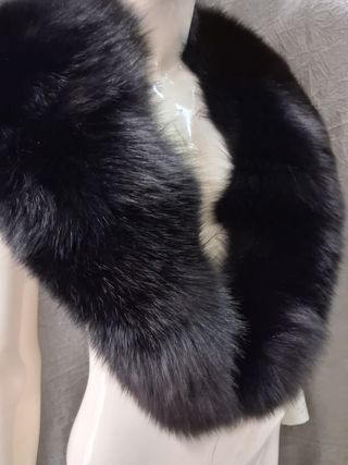 Stola collo pelliccia nera lussuosa