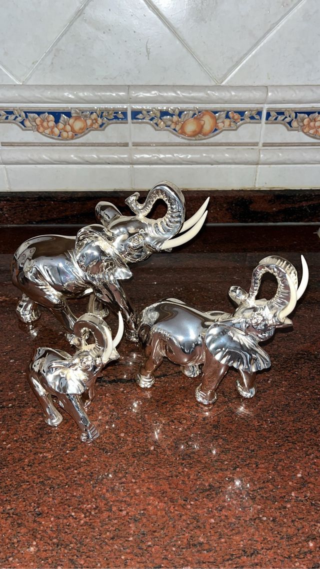 3 Elefantes Plata - Decoración