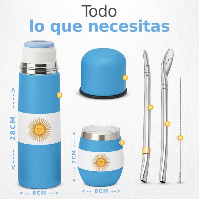 Aurum - Kit Mate Argentino Con Bombilla e Termo