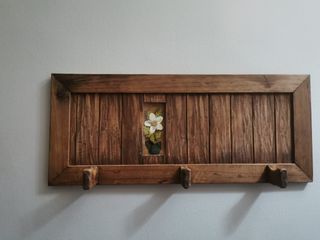 Percha Pared Madera - 3 Ganchos
