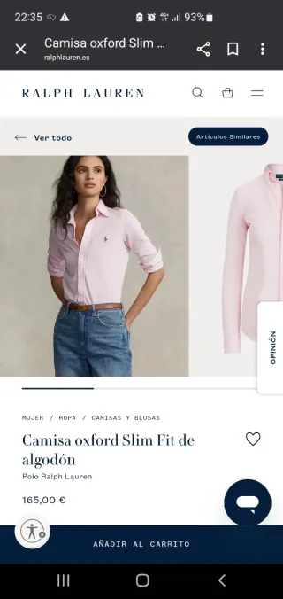 Camisa Ralph Lauren oxford slim fit de algodon