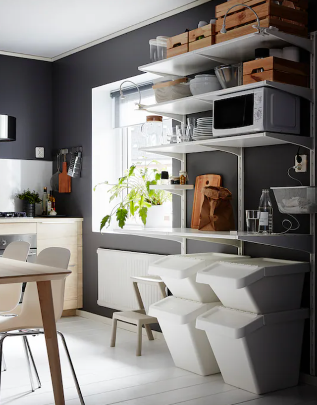 2 contenedores de reciclaje con tapa Ikea Sortera