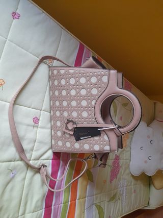 Bolso Maria C° beige/rosa nuevo