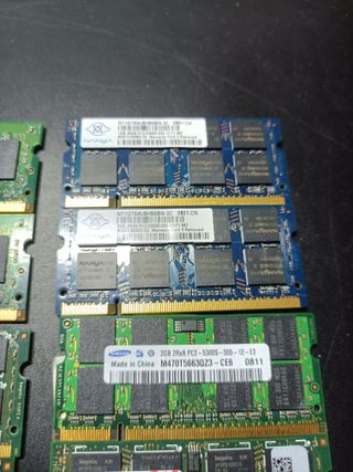Lote 10x RAM portátil 4x1GB + 6x2GB PC2-5300/6400