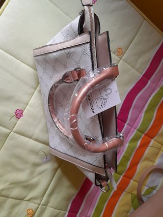 Bolso beige y blanco nuevo