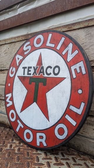 Cartel Texaco vintage madera