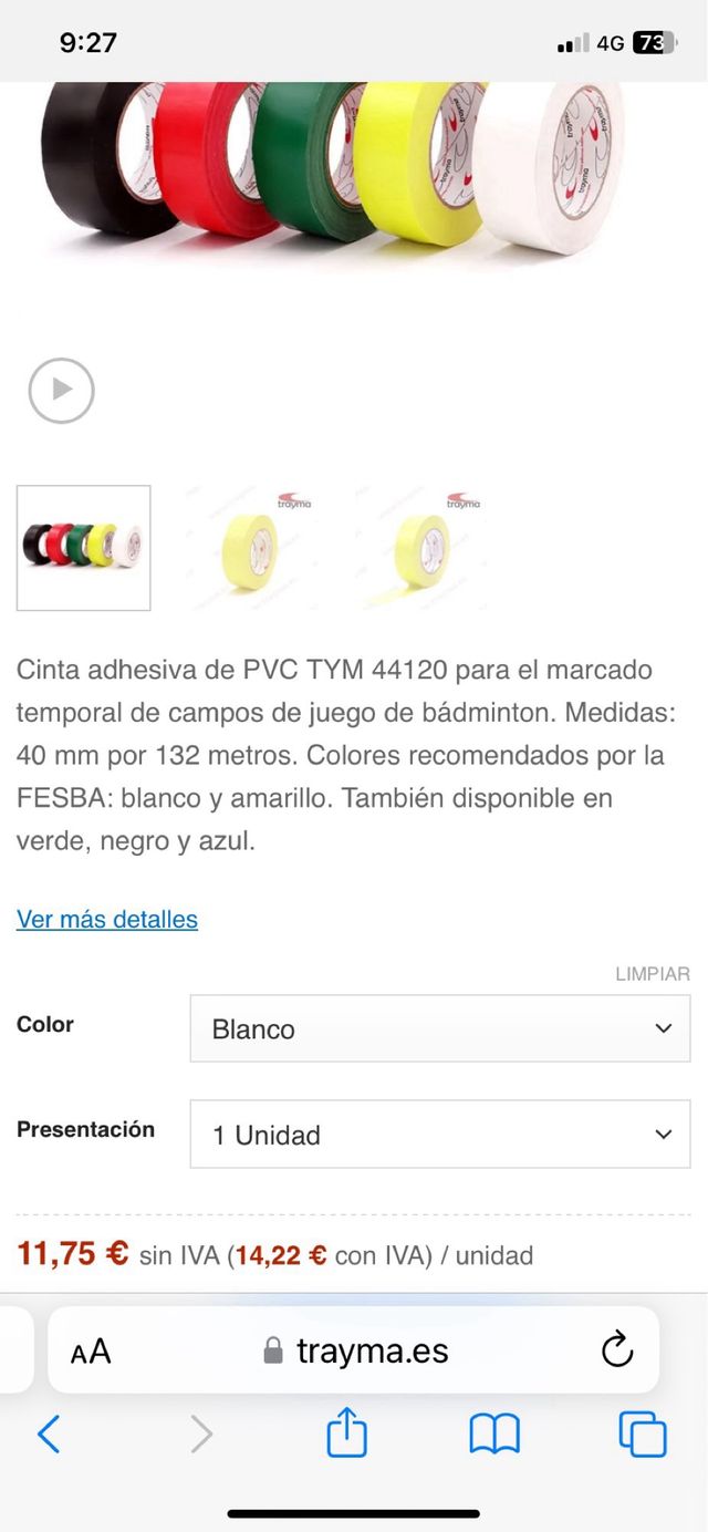 Cinta de marcar, adhesiva blanca - 5 rollos