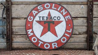 Cartel Texaco retro madera