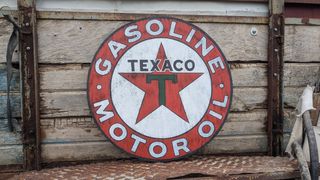 Cartel Texaco retro madera