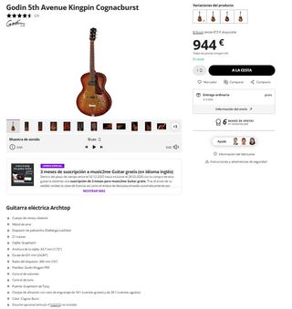 Godin 5th Avenue Kingpin + Estuche Tric Godin