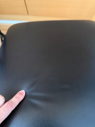 Silla plegable negra metal cuero sintético