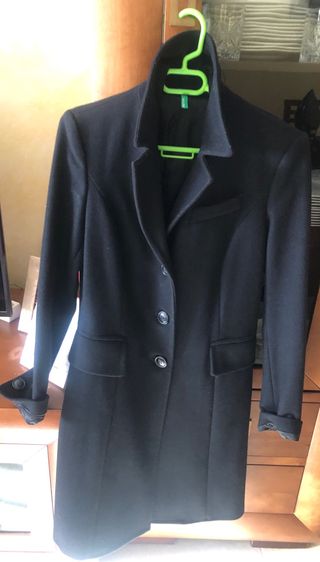 Abrigo negro Benetton - Talla S