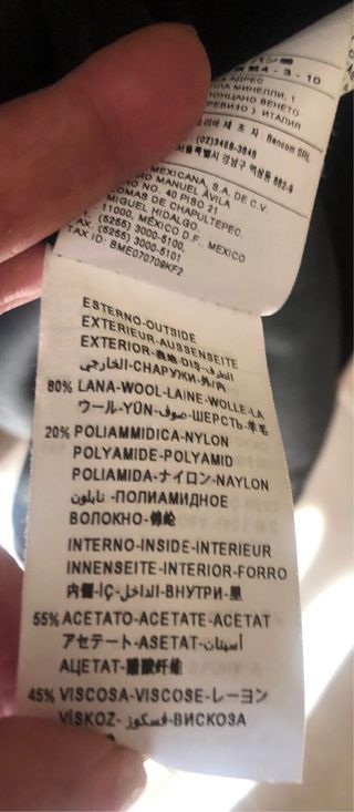 Abrigo negro Benetton - Talla S