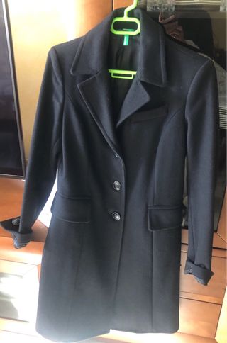 Abrigo negro Benetton - Talla S