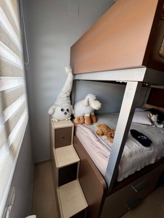 Litera juvenil + escritorio + armario + cajonera