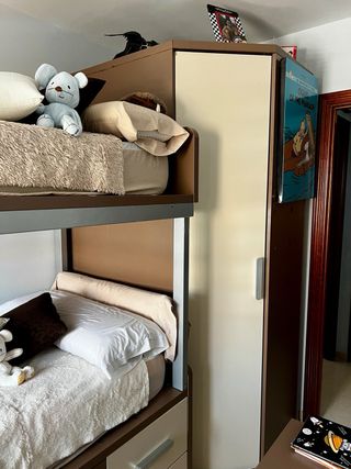 Litera juvenil + escritorio + armario + cajonera