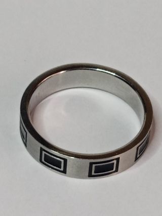 Anillo Acero Inoxidable Negro Plata