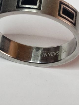 Anillo Acero Inoxidable Negro Plata