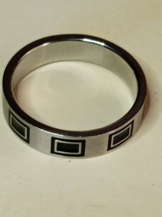 Anillo Acero Inoxidable Negro Plata