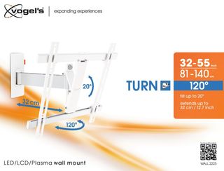 Soporte TV pared giratorio blanco