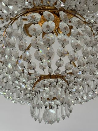 Lampara Cristal Roca Dorada