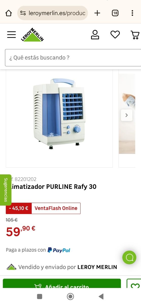 Climatizador evaporativo PURline Rafy 30 blanco