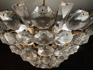 Lampara Cristal Roca - Dorada